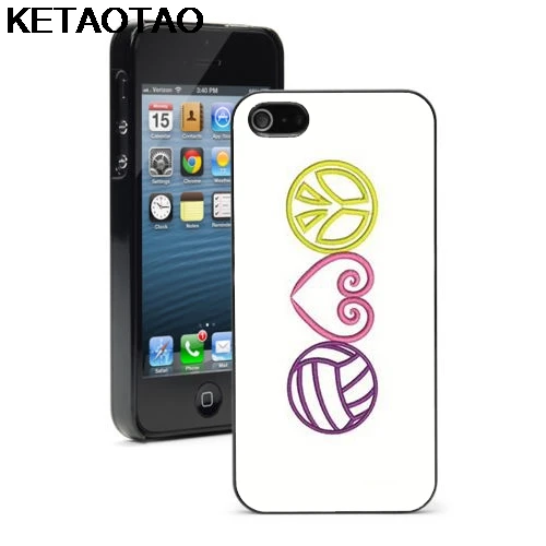 KETAOTAO Peace люблю волейбол девушки спортивный чехол для телефона s для iPhone 4 5S 6S 7 8 Plus X XS XR 11 Pro Чехол Мягкий ТПУ резиновый силиконовый - Цвет: Синий