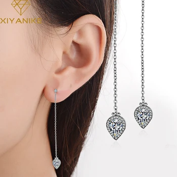 

XIYANIKE 925 Sterling Silver Prevent Allergy Jewelry for Women Wedding Couple Korean Charming Tassel Long Earrings