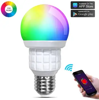 

Smart Light Bulb,E26 E27 7W CW+WW+RGB Dimmable WiFi Connection LED Bulbs, Work with Alexa and Google Assistant