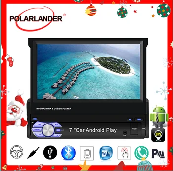 

Retractable GPS Navi Audio 1 din 7'' Car Wifi Radio MP5 Player For Android/IOS Mirror Link Carplay Telescopic Screen Bluetooth