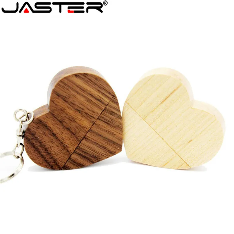 Usb флеш накопитель JASTER деревянный в форме сердца 4 ГБ 16 32 64 ГБ|heart usb|company giftflash drive
