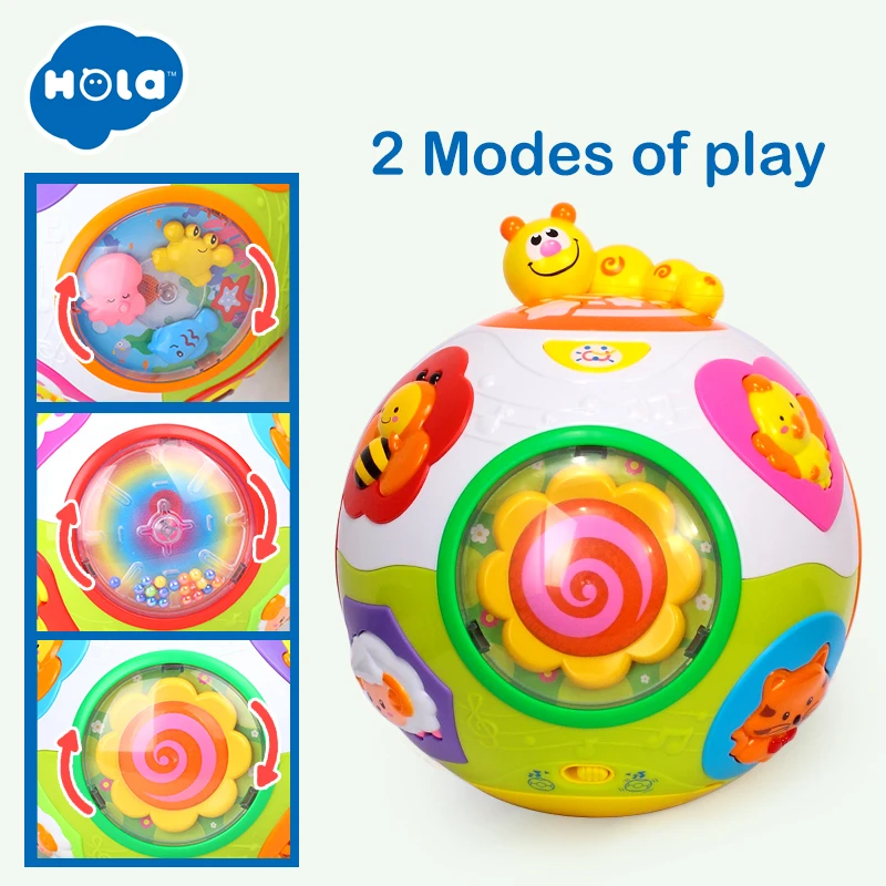 HOLA 938 детские игрушки игрушка для ползания малышей с музыкой и светом Обучающие