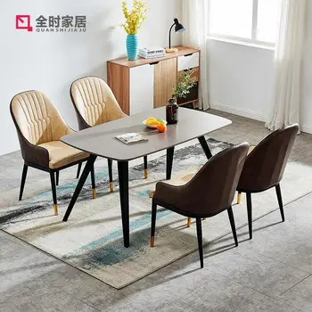 

Nordic Dining Chair Modern Minimalist Home Back Sofa Chair Single Desk Chair Leisure European Leather Chair Dining Chair