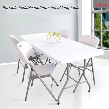 

2.4m Portable foldable multi-functional long table home table training meeting table office table picnic barbecue camping table