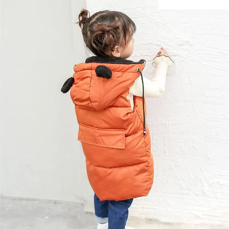 Ceny Kamizelka dziecięca dziecięca odzież wierzchnia płaszcze zimowe odzież dziecięca ciepła bawełniana kamizelka dziecięca z kapturem dla chłopięca i dziewczęca kamizelka dla wieku 3 7 lat
