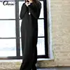 Celmia Women Sweatshirt Dress 2022 Autumn Winter Fleece Maxi Long Dress Casual Pullovers Long Sleeve Button Basic Vestidos 5XL 7 ► Photo 2/6