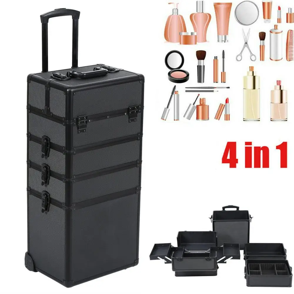 Yonntech Make Up Case Hairdressing Vanity Beauty Cosmetic Box Trolley Large