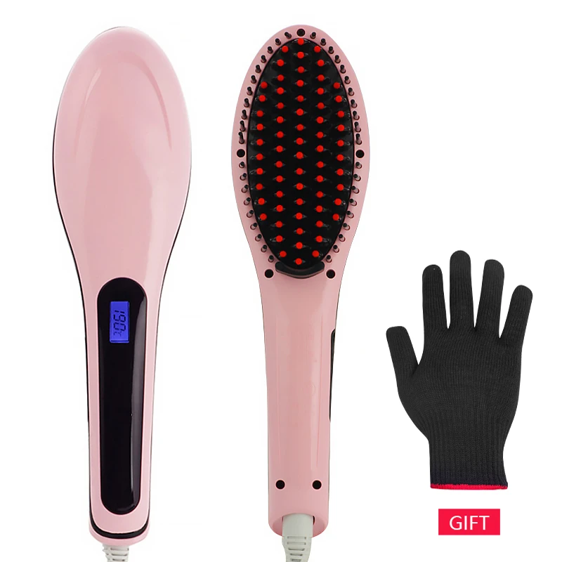 Nuevo cepillo para de cabello cepillo eléctrico peine de dama plancha de pelo liso peine cepillo alisador de cabello rizador herramienta de estilismo|Peines| - AliExpress