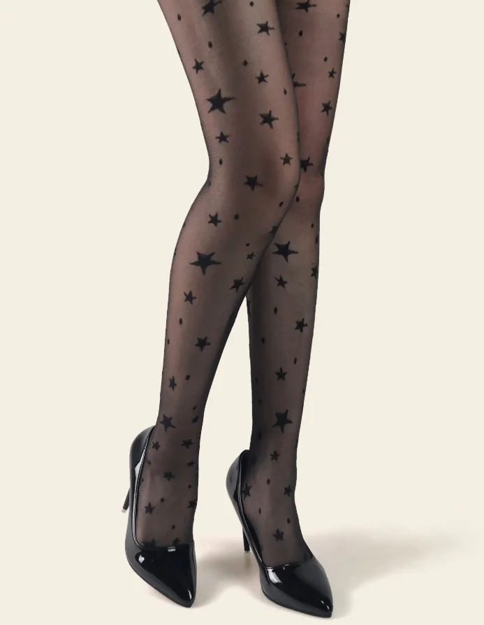 

Fashion Stars Jacquard Pantyhose Womens Patterned Transaparent Tights