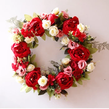 

Door Wreath Fake Rose Artificial Flowers Wreath Door Garland for Wedding Home Party Decoration Shop window decorations in autumn
