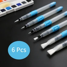 6 шт./компл. краска на водной основе набор кистей точка/плоский наконечник большой объем для воды Кисть мягкая Живопись Кисть для художественные принадлежности