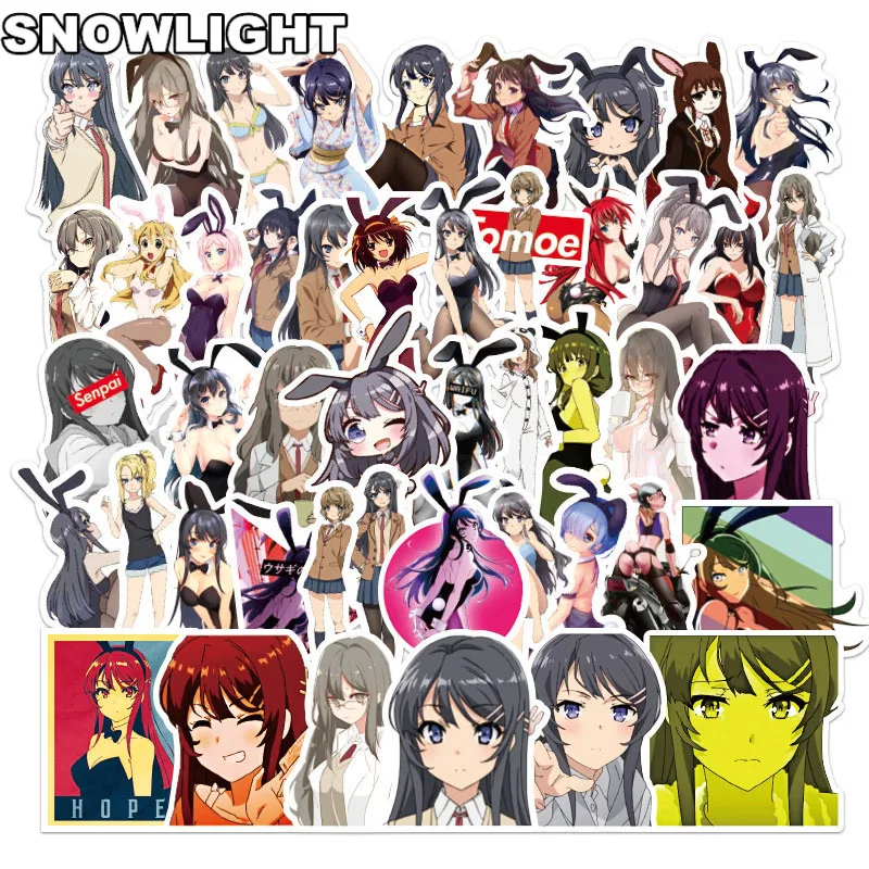 10/30/50pcs/set Cartoon Seishun Buta Yarou Wa Bunny Girl Senpai No Yume Wo Minaistickers For Motorcycle Skateboards Guitar