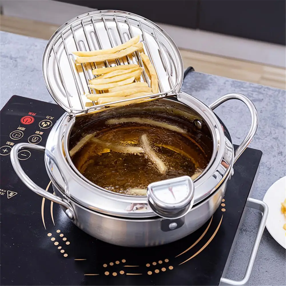 Stainless Steel Deep Fryer Multifunctional Tempura Fryer Pan Temperature  Control Fried Pot - AliExpress