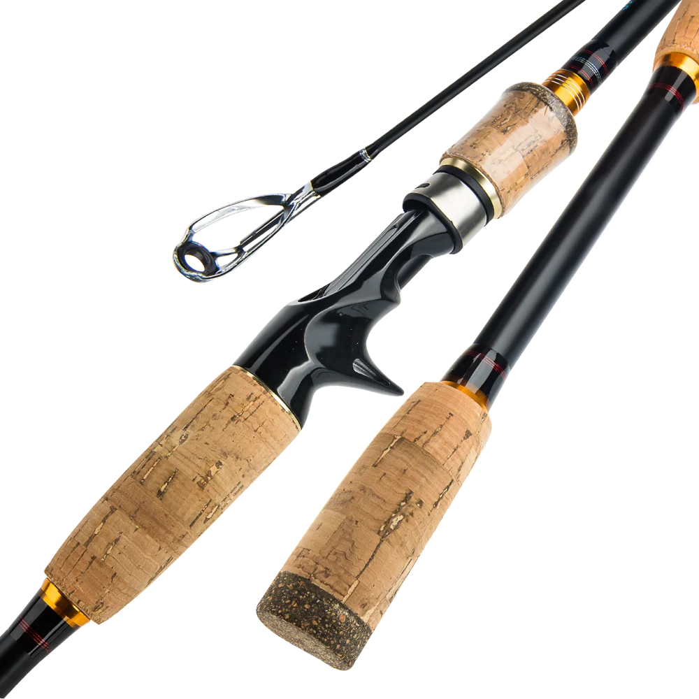 M power Carbon Fiber Travel Rod lure Fishing Rod 1.8m 2.1m 2.4m 2.7m 3m Spinning Casting Rod 4 Sections Travel Rod Cork Handle