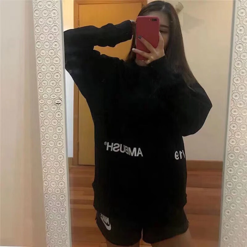 Засада 19SS осень и зима новая надпись пена трехмерная печать вокруг шеи засада плюс бархат пуловер Свитера Рубашки