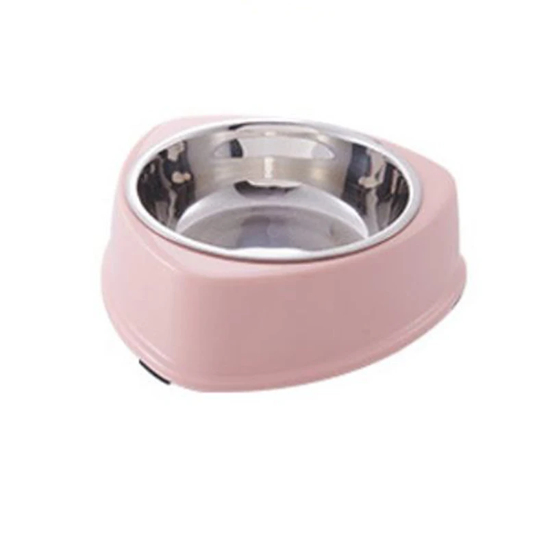 C pink Нескользящая миска для питьевой воды для домашних животных, съемная миска для собак и кошек двойного назначения, миска из нержавеющей стали в форме тыквы для домашних животных - Цвет: C pink