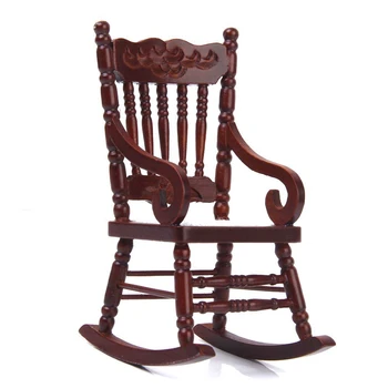 

1:12 Miniature Wooden Cabinet Rocker Model of Brown Wristbands