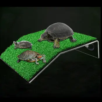 

LanLan Pet Simulate Lawns Basking Platform Toy for Tortoise Reptiles Aquarium Decoration