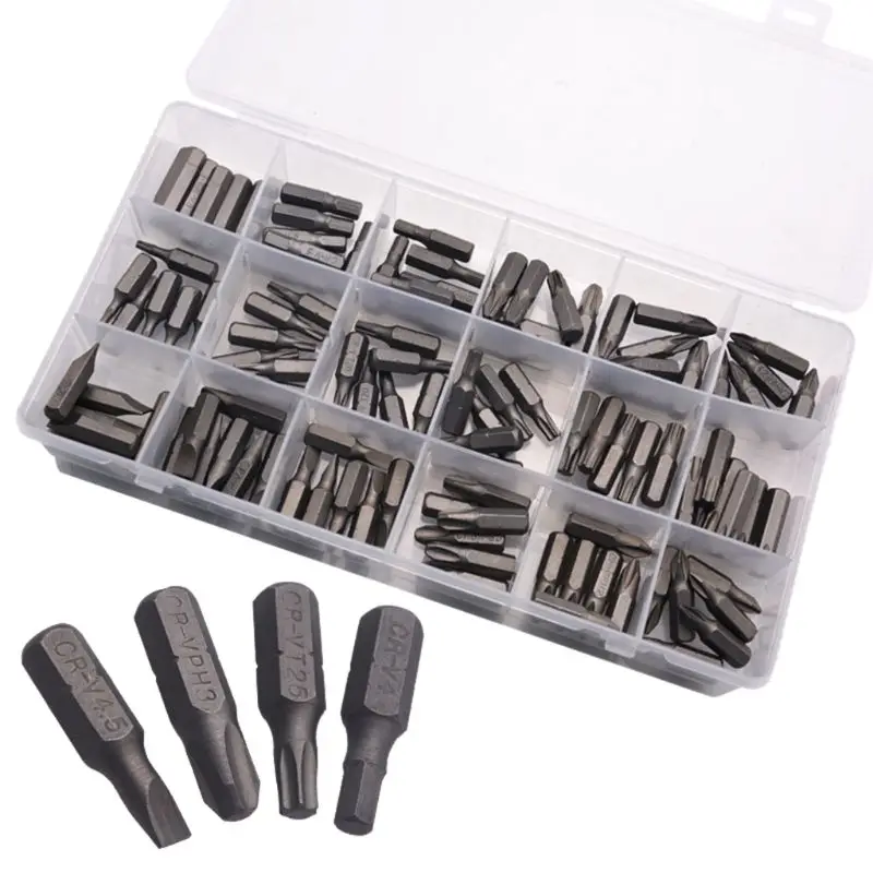 108pcs Screwdriver Bits Set Short Drill Screw Driver Power Tools 18 Types PZ H TX PH SL