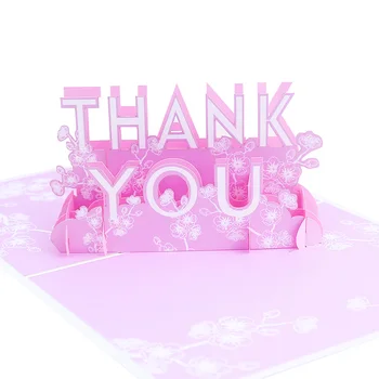 

Thank You Greeting Cards Handmade Birthday Wedding Invitation 3D Pop Up Card