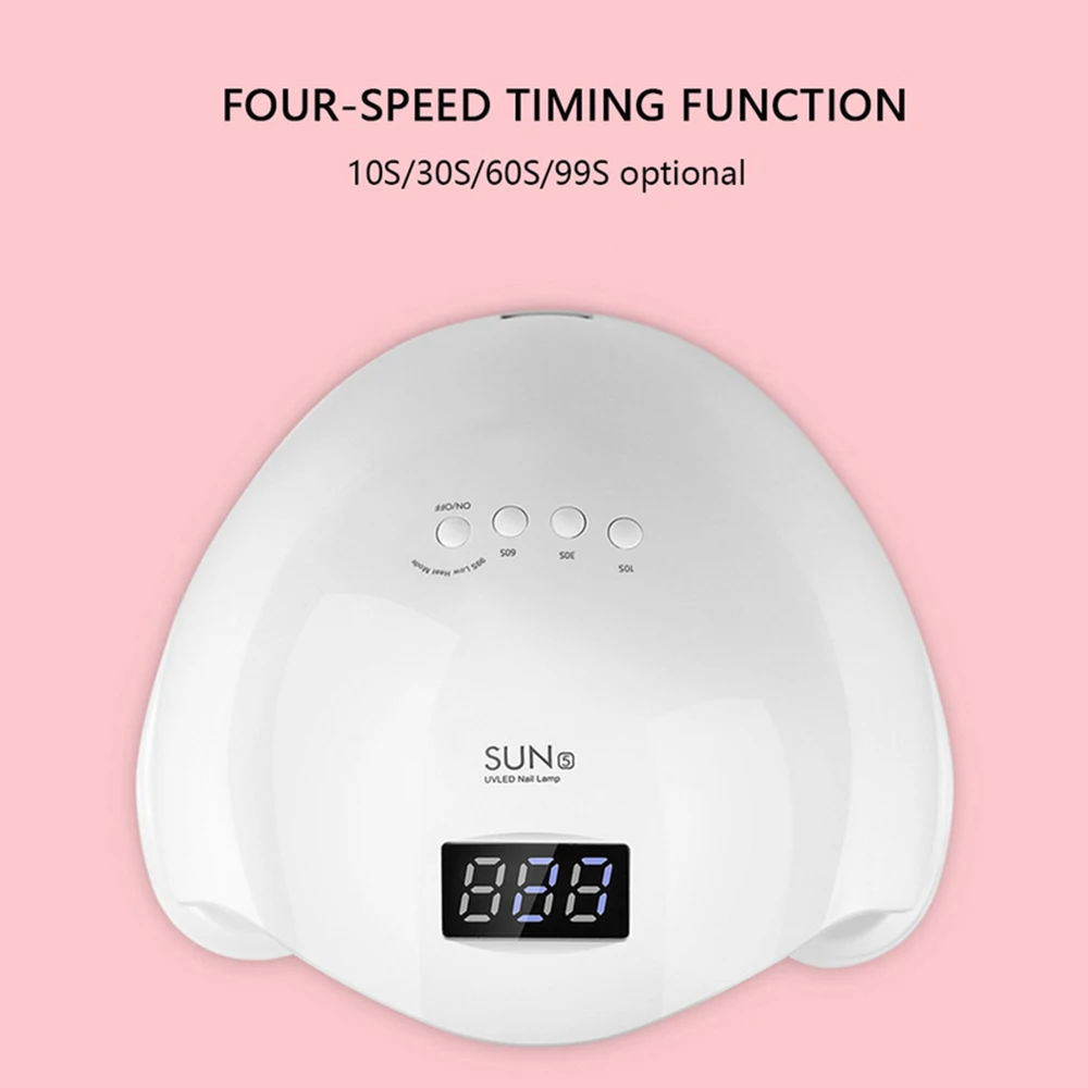 SUNUV SUN5 48 Вт Светодиодная УФ-лампа для ногтей Сушилка для ногтей Гель-лак отверждающий светильник с нижней частью 10 s/30 s/60s99s таймер ЖК-дисплей