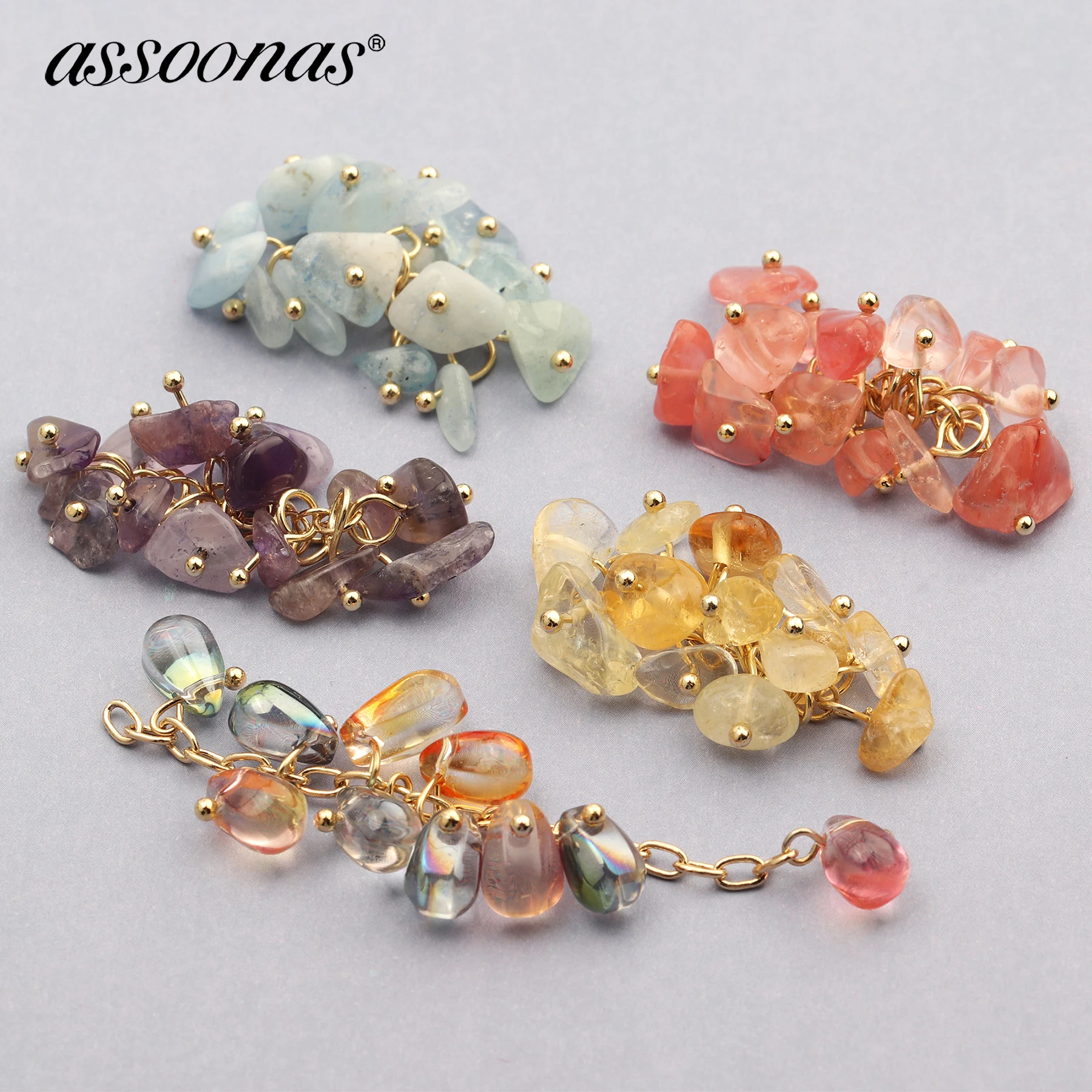 

assoonas M466,earring chain,jewelry accessories,beads natual stone,18k gold plated,hand made,diy earring,jewelry making,4pcs/lot