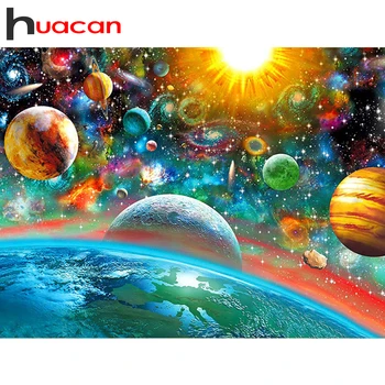 

Huacan 5D DIY Diamond Painting Landscape Full Round/square Diamond Art Embroidery Universe Mosaic Starry Sky Home Decor