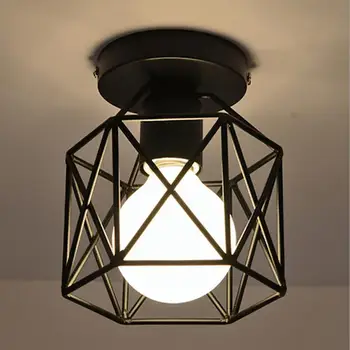 

Modern Nordic Black Wrought Iron E27 Led Ceiling Lamps For Kitchen Living Room Bedroom Study Balcony Porch Restaurant Cafe Hotel