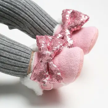 

Imcute Newborn Baby Anti-slip Prewalker Kids Glitter Sneakers Toddler Shoe Comfort Soft Sole Shoes + Bowknot Headband