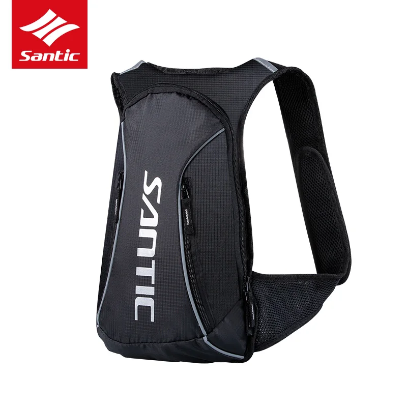 Santic Bicycle Bag Cycling Backpack 15L Reflective Water Resistant Bag Black 