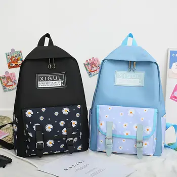 

3pcs/Set Preppy Style Women Backpacks Canvas Letters School Rucksack Teenager Girls Travel Mochila Students Shoulder Bags