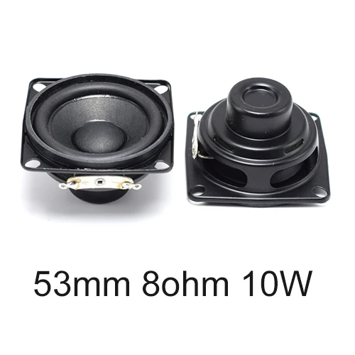 2pcs 2/" inch 52mm 4Ohm 4Ω 10W Square Full-range speaker Dual magnet Loudspeaker