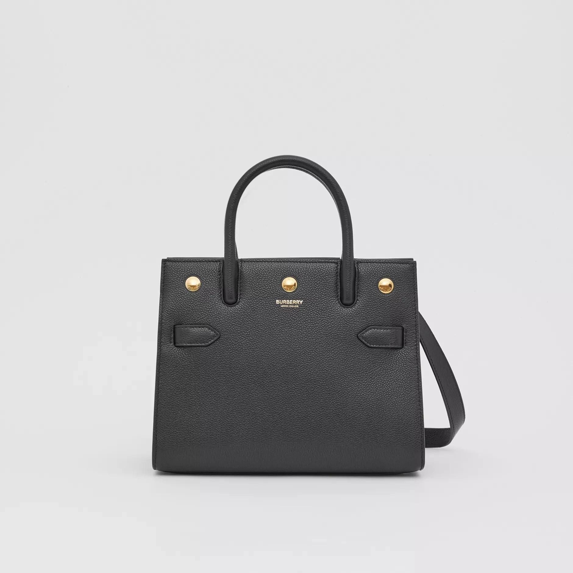 80246921 Кожаная мини-сумка Burberry с двумя ручками, сумки-мессенджеры для женщин, сумка через плечо, Женская 80246921 черная - Цвет: 80246921