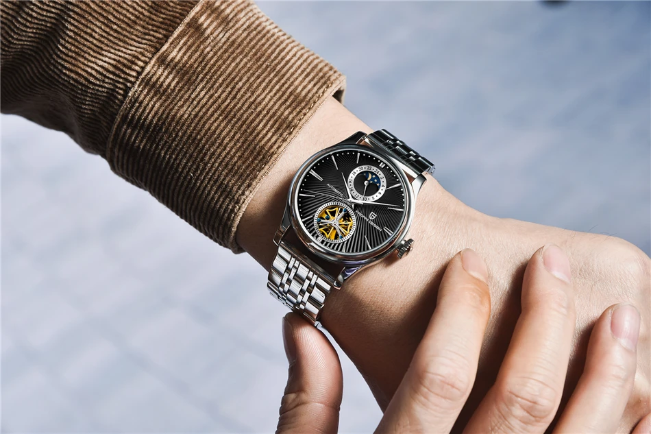 PAGANI DESIGN Top Marke Herrenuhr Mode Tourbillon Automatik Mechanische Uhr Herren Edelstahl Wasserdichte Uhr Relogio Masculino