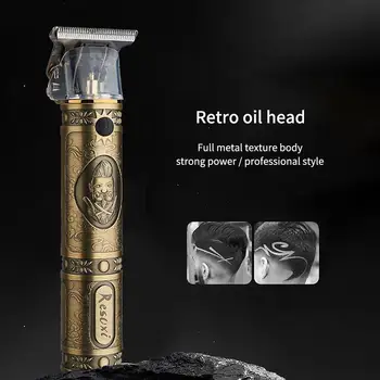 

USB Rechargeable T9 Baldheaded Hair Clipper Electric Hair Trimmer Cordless Shaver Trimmer 0mm Men Barber Hair Cutting Machine