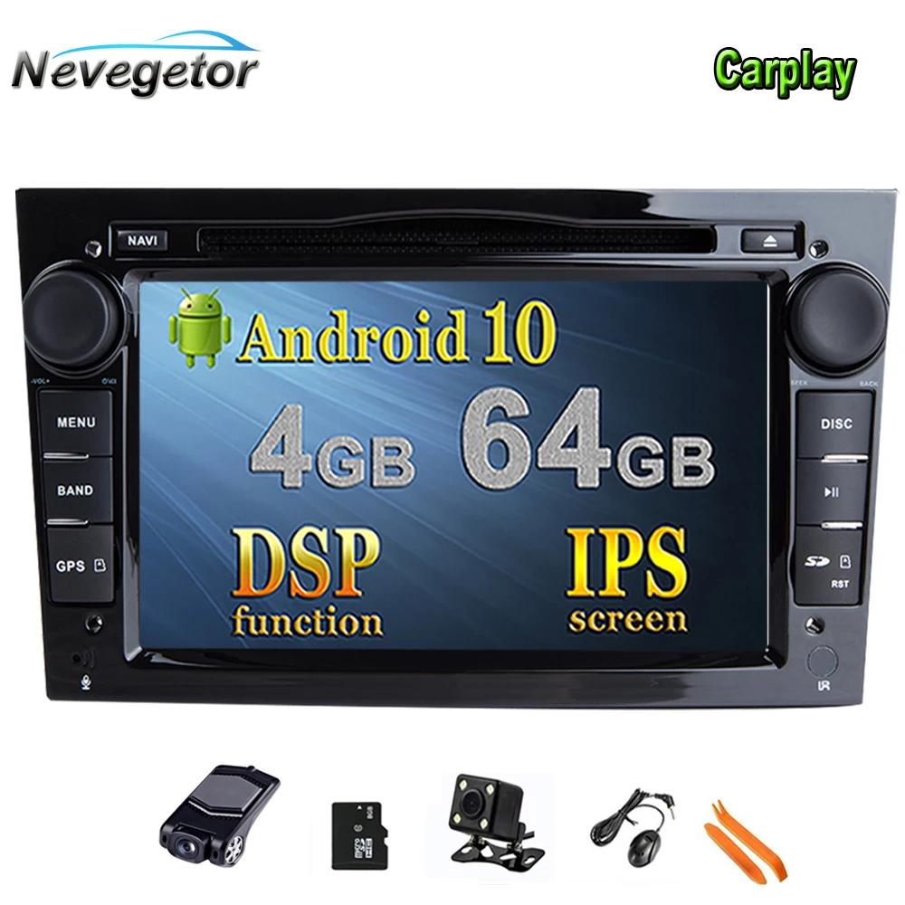 Автомобильный DVD-плеер IPS DSP 4 ГБ Android 10 2 DIN GPS для opel Vauxhall Astra H G J Vectra Antara Zafira Corsa Vivaro