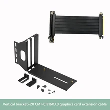 

VGA PCI-E 3.0 X16 Graphics Video Card Vertical Mount Bracket Extension Cable Set Graphics Card Extension Cable