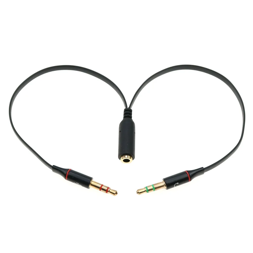 cltgxdd 50pcs 3 5 mm Headphone Audio Cable Earphone Micphone Y Splitter Adapter 1 Female to 2 male Connected Cord to Laptop PC