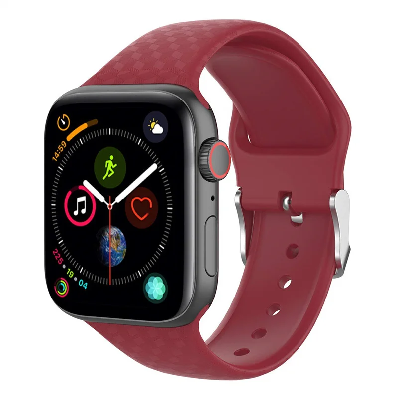 Ремешок для Apple watch ремешок 44 мм 40 мм Apple watch 4 3 2 1 iwatch ремешок 38 мм 42 мм 3D текстура спортивный силиконовый ремешок для часов браслет