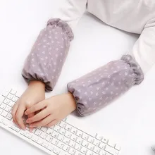 Ручная манжета для студентов; сезон осень-зима; двухслойная газовая одежда в горошек; Длинная домашняя одежда; противообрастающий грязный рукав