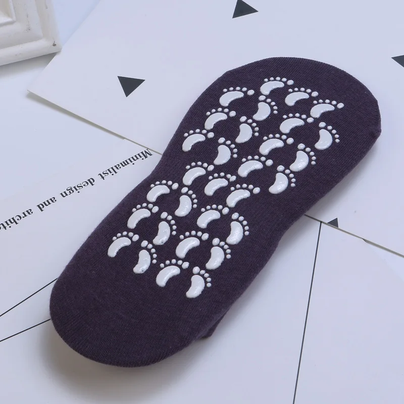 Домашние спортивные носки для взрослых и детей Нескользящие милые детские носки с резиновыми следами носки-тапочки для офиса и дома женские носки для йоги - Цвет: Фиолетовый