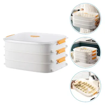 

Kitchen Refrigerator Box Storage Organizer Dumpling Flat Container Crisper