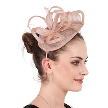 Mingli Tengda благородные камбрийные вечерние шляпы для женщин, льняные украшения для волос, головной убор с перьями, свадебные аксессуары