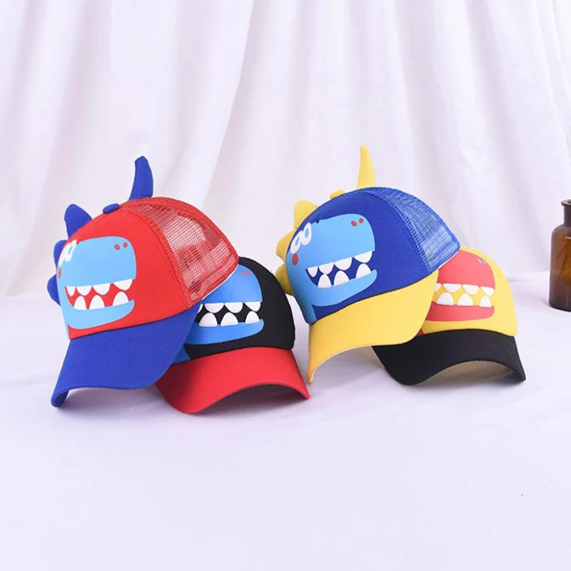 

Doitbest 2021 Mesh Children Baseball Cap dinosaur Cartoon Summer HipHop kids Sun Hats Boys Girls hat Caps snapback gorras