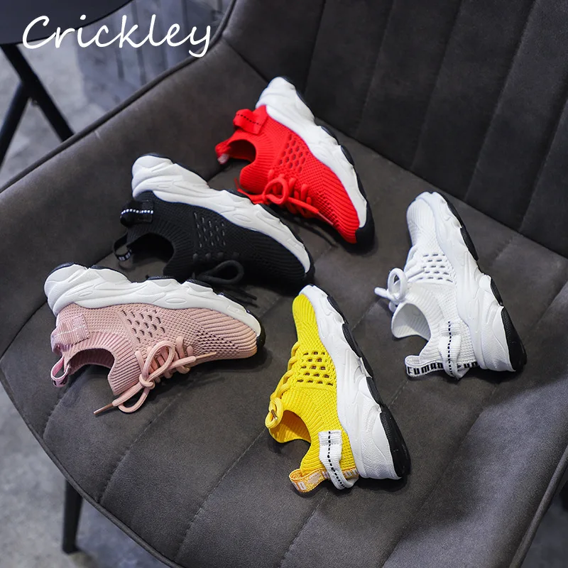 High Quality Fashion Children Sneakers Solid Mesh Breathable Kids Running Shoes Soft Sole Boys Girls Spring Autumn Casual Shoes