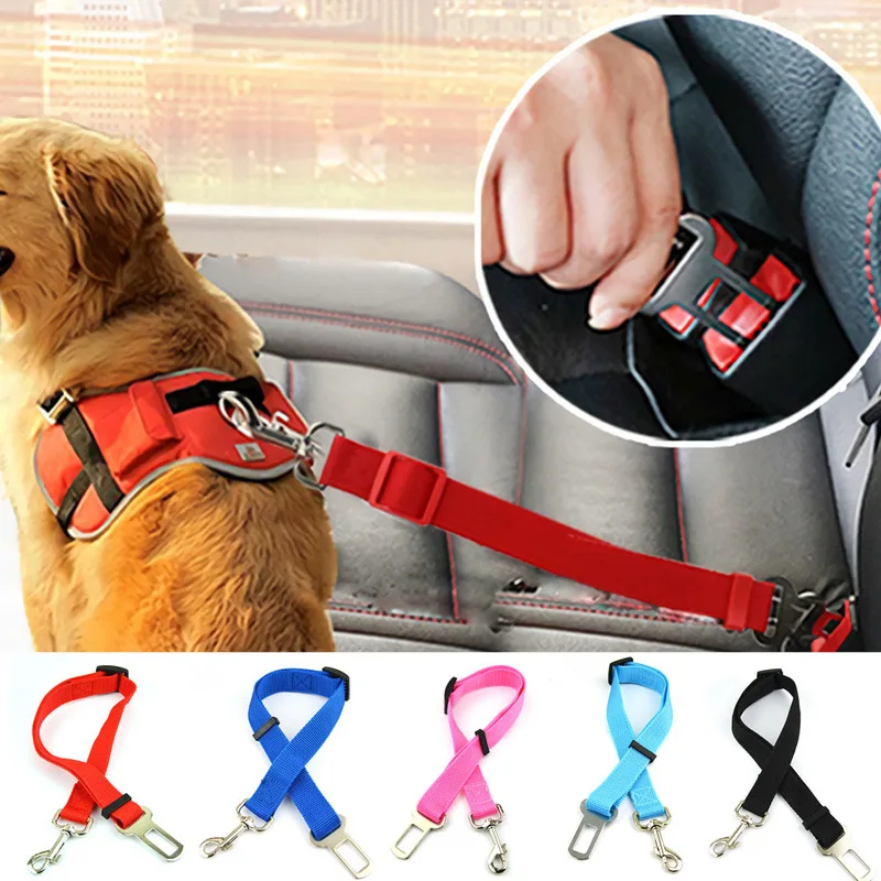 Регулируемый поводок для собак, кошек, автомобильный ремень безопасности, нейлоновый поводок для питомцев, щенков, котят, автомобильный поводок безопасности 45-72 см