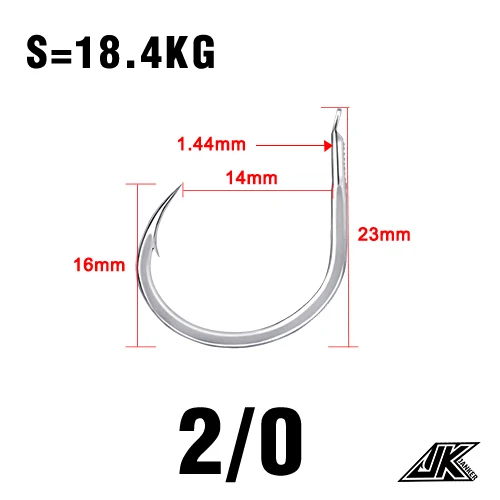 JK SJRH Slow Jigging Round Light Fishing Hooks Sea Carbon Flat