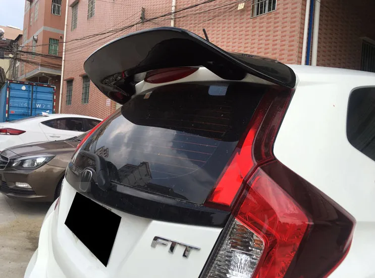 

For Honda Jazz Fit Spoiler hatchback JDM gk5 STYLE High Quality ABS Material Car Rear Wing Primer Color Rear Spoiler 2014-2019