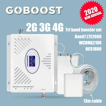 

1800 2100 2600 2G 3G 4G Cell Phone Repeater DCS UMTS WCDMA LTE 4G 2600 Cellular Signal Booster Moblie phone Amplifier Kit 70dB