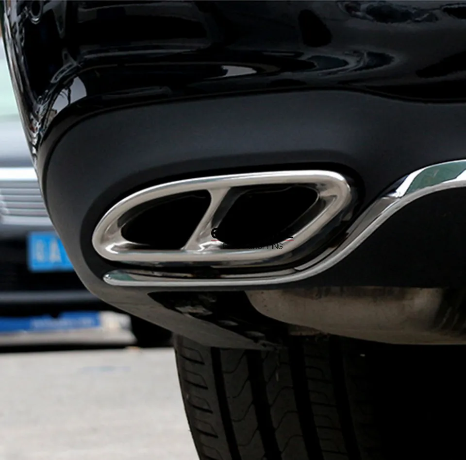 Rear Dual Exhaust End Pipe Sticker Cover Trim For Mercedes Benz GLE Class W166 & Coupe C292 2015